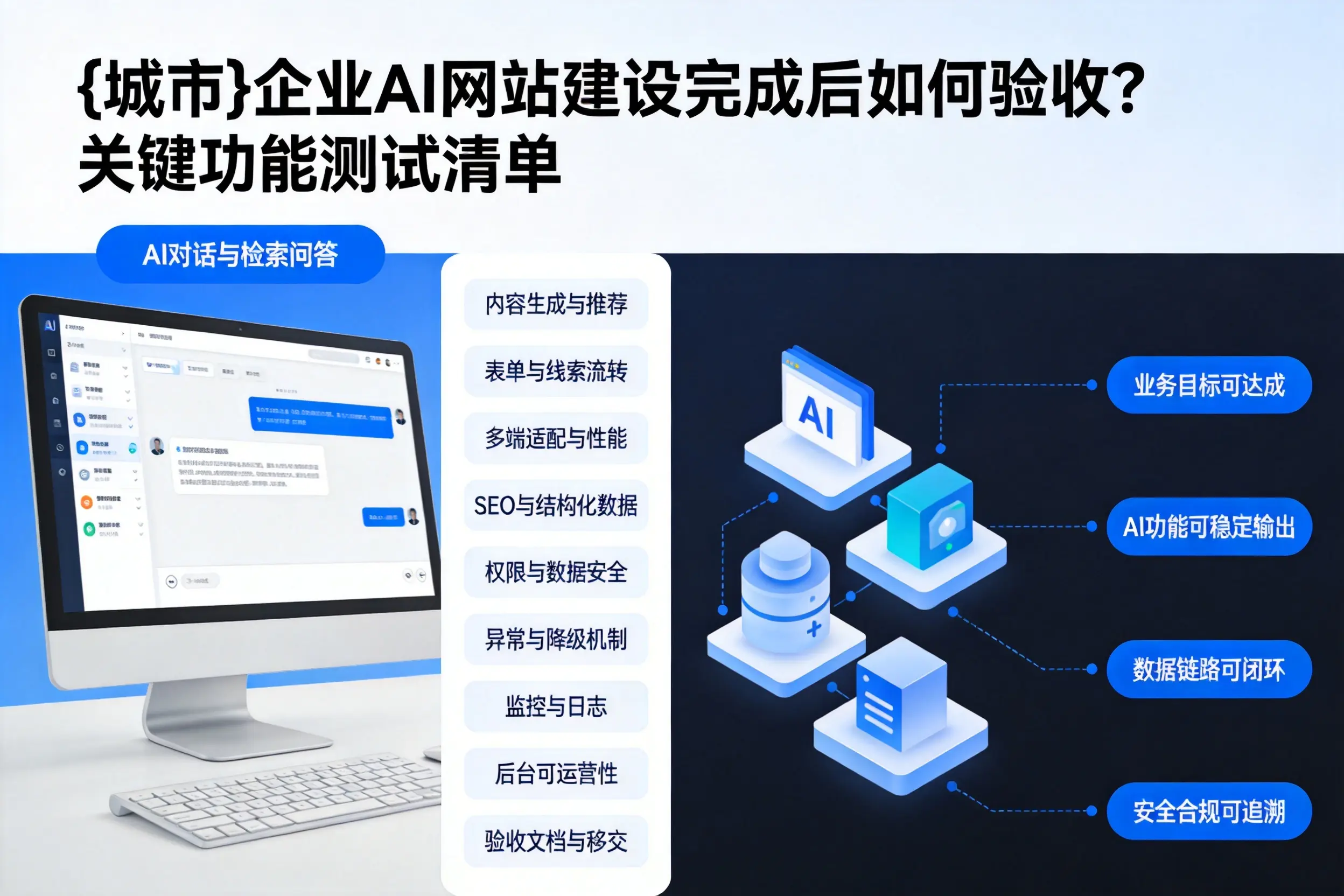 图木舒克企业AI网站建设完成后如何验收？关键功能测试清单